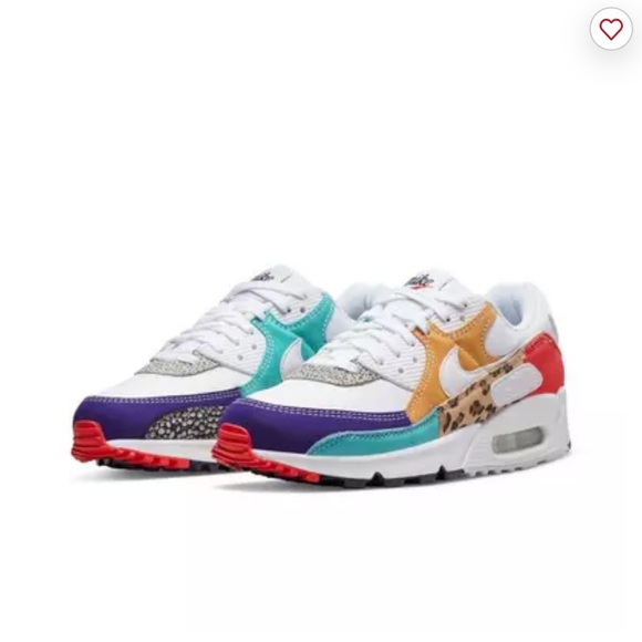 Nike Air Max 90 SE Women's Sneakers White/Light Curry/Habanero Red - Picture 2 of 3
